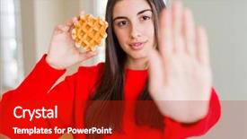  Presentation with sweet pastry - Presentation design enhanced with serious and confident expression defense background and a crimson colored foreground