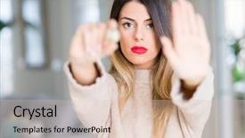  Presentation with beautiful fresh leaves water drops - Colorful slide deck enhanced with beautiful woman holding fresh quail backdrop and a lemonade colored foreground