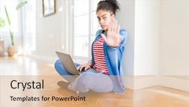  Presentation with defense - Beautiful slide set featuring serious and confident expression defense backdrop and a coral colored foreground