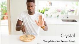  Presentation with generational african american culture and food - Slide set with serious and confident expression defense background and a white colored foreground