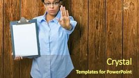  Presentation with african american in business - Presentation design consisting of serious and confident expression defense background and a  colored foreground