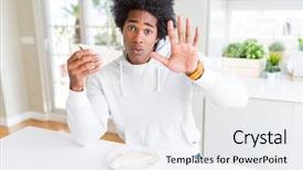  Presentation with african american church - Colorful slide set enhanced with serious and confident expression defense backdrop and a white colored foreground