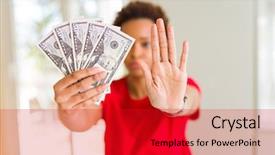  Presentation with defense - Colorful presentation design enhanced with serious and confident expression defense backdrop and a crimson colored foreground