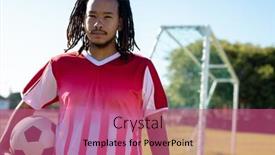  Presentation with playground - Presentation having serious-biracial-male-player background and a  colored foreground