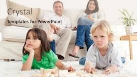  Presentation with sister - Slides having serious brother and sister playing with dominoes on the floor of the living room background and a lemonade colored foreground