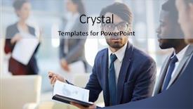  Presentation with world war one trenches - Amazing PPT theme having serious businesman looking at one backdrop and a  colored foreground