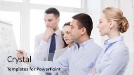  Presentation with flip chart - Presentation featuring serious business team with flip background and a lemonade colored foreground