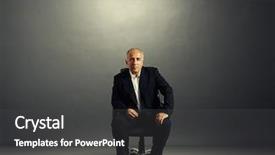  Presentation with office chair - Colorful presentation design enhanced with serious businessman sitting on the office chair and looking at camera backdrop and a dark gray colored foreground
