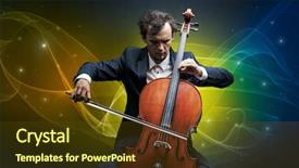  Presentation with sparkle christmas wallpaper blur christmas - Presentation theme featuring serious classical cellist with fabled background and a tawny brown colored foreground