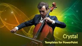 Presentation with sparkle christmas wallpaper blur christmas - PPT layouts consisting of serious classical cellist with fabled background and a tawny brown colored foreground