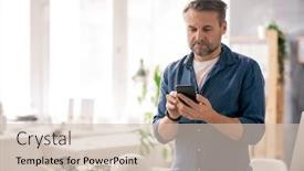  Presentation with scrolling - Cool new presentation with serious-engineer-in-casualwear-scrolling backdrop and a soft green colored foreground