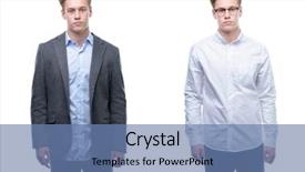  Presentation with simple business - Theme consisting of serious expression on face simple background and a teal colored foreground