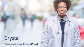  Presentation with afro - Beautiful slides featuring serious expression on face simple backdrop and a  colored foreground