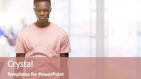  Presentation with pink simple - Slide set featuring serious expression on face simple background and a  colored foreground