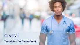  Presentation with afro - Theme having serious expression on face simple background and a  colored foreground