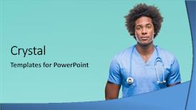  Presentation with afro - Presentation design consisting of serious expression on face simple background and a  colored foreground