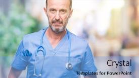  Presentation with simple medical - Beautiful theme featuring serious expression on face simple backdrop and a  colored foreground