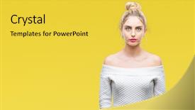  Presentation with blue eyes - Amazing slides having young beautiful blonde and blue backdrop and a yellow colored foreground