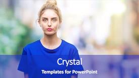  Presentation with blue eyes technology eye scan - Presentation theme having young beautiful blonde and blue background and a  colored foreground