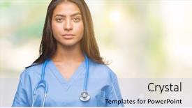  Presentation with simple nature - Audience pleasing PPT theme consisting of serious expression on face simple backdrop and a light blue colored foreground