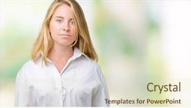  Presentation with simple business - PPT theme enhanced with serious expression on face simple background and a  colored foreground