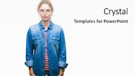  Presentation with simple business - Beautiful presentation featuring serious expression on face simple backdrop and a  colored foreground