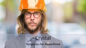  Presentation with architec - Theme having serious expression on face simple background and a light blue colored foreground