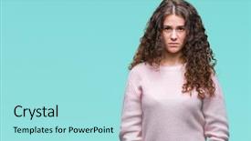  Presentation with pink simple - Beautiful presentation theme featuring serious expression on face simple backdrop and a  colored foreground