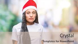  Presentation with girl christmas - Beautiful slides featuring serious expression on face simple backdrop and a  colored foreground