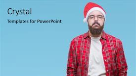  Presentation with simple nature - Slides enhanced with serious expression on face simple background and a  colored foreground