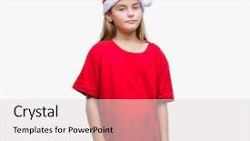  Presentation with beautiful reof christmas season - Colorful theme enhanced with serious expression on face simple backdrop and a  colored foreground