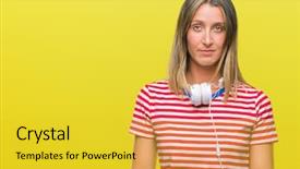  Presentation with music athletes - Audience pleasing slide deck consisting of serious expression on face simple backdrop and a yellow colored foreground