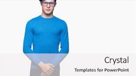  Presentation with blue - Theme with young handsome man wearing blue background and a white colored foreground