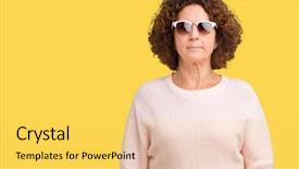  Presentation with pink simple - PPT theme featuring serious expression on face simple background and a  colored foreground