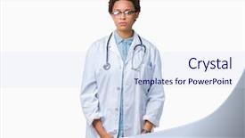  Presentation with simple medical - Theme featuring serious expression on face simple background and a sky blue colored foreground