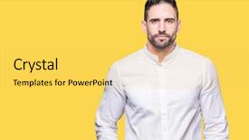  Presentation with simple business - Theme consisting of serious expression on face simple background and a  colored foreground