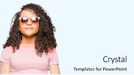  Presentation with pink simple - Slide deck having serious expression on face simple background and a cool aqua colored foreground