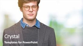  Presentation with simple business - Cool new theme with serious expression on face simple backdrop and a  colored foreground