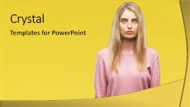  Presentation with pink simple - PPT layouts consisting of serious expression on face simple background and a  colored foreground