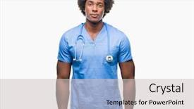  Presentation with american - Presentation theme featuring serious expression on face simple background and a  colored foreground