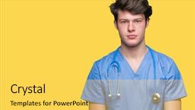  Presentation with simple medical - PPT theme having serious expression on face simple background and a  colored foreground