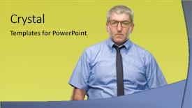  Presentation with simple business - Theme with serious expression on face simple background and a  colored foreground