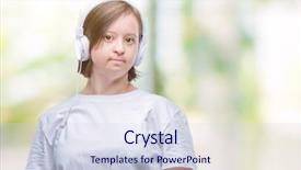  Presentation with down syndrome - Slides consisting of serious expression on face simple background and a sky blue colored foreground