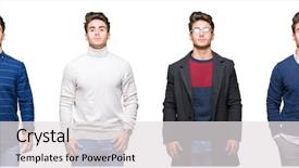  Presentation with simple business - Cool new PPT theme with serious expression on face simple backdrop and a  colored foreground