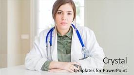  Presentation with simple medical - PPT theme with serious expression on face simple background and a  colored foreground