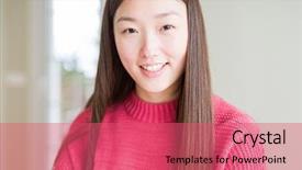  Presentation with pink simple - Presentation theme having serious expression on face simple background and a coral colored foreground