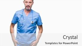  Presentation with simple medical - Colorful presentation theme enhanced with serious expression on face simple backdrop and a white colored foreground