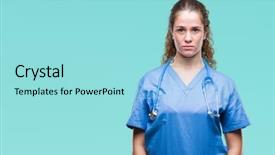  Presentation with group of three young girl - Cool new PPT layouts with serious expression on face simple backdrop and a  colored foreground