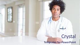  Presentation with colonoscopy african american patient - Beautiful PPT theme featuring serious expression on face simple backdrop and a  colored foreground