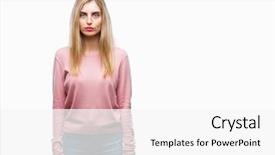  Presentation with pink simple - Slide set featuring serious expression on face simple background and a white colored foreground